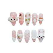 Sweet Berry almond kawaii press-on nails by Handora