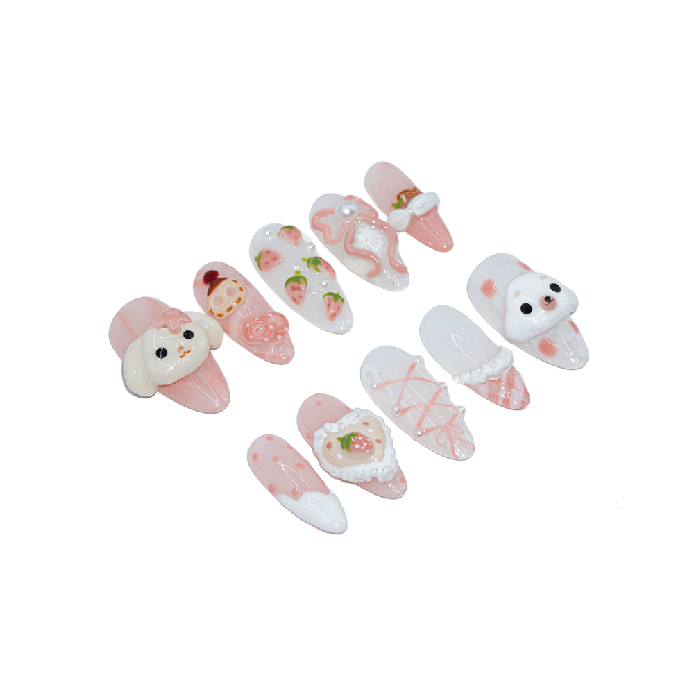 Sweet Berry press-on nails by Handora