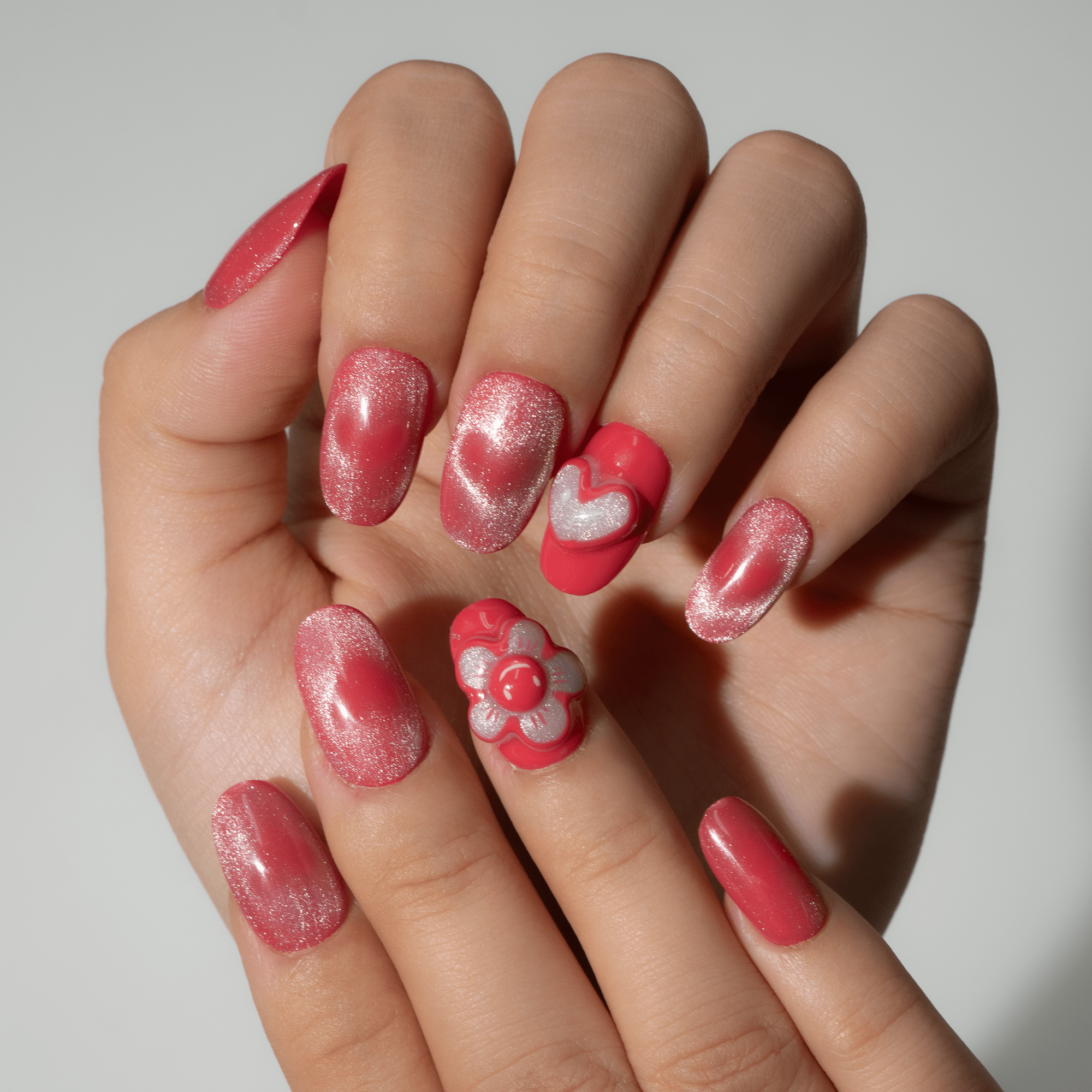 Sweet Blossom kawaii nail design – handmade press-on nails by Handora