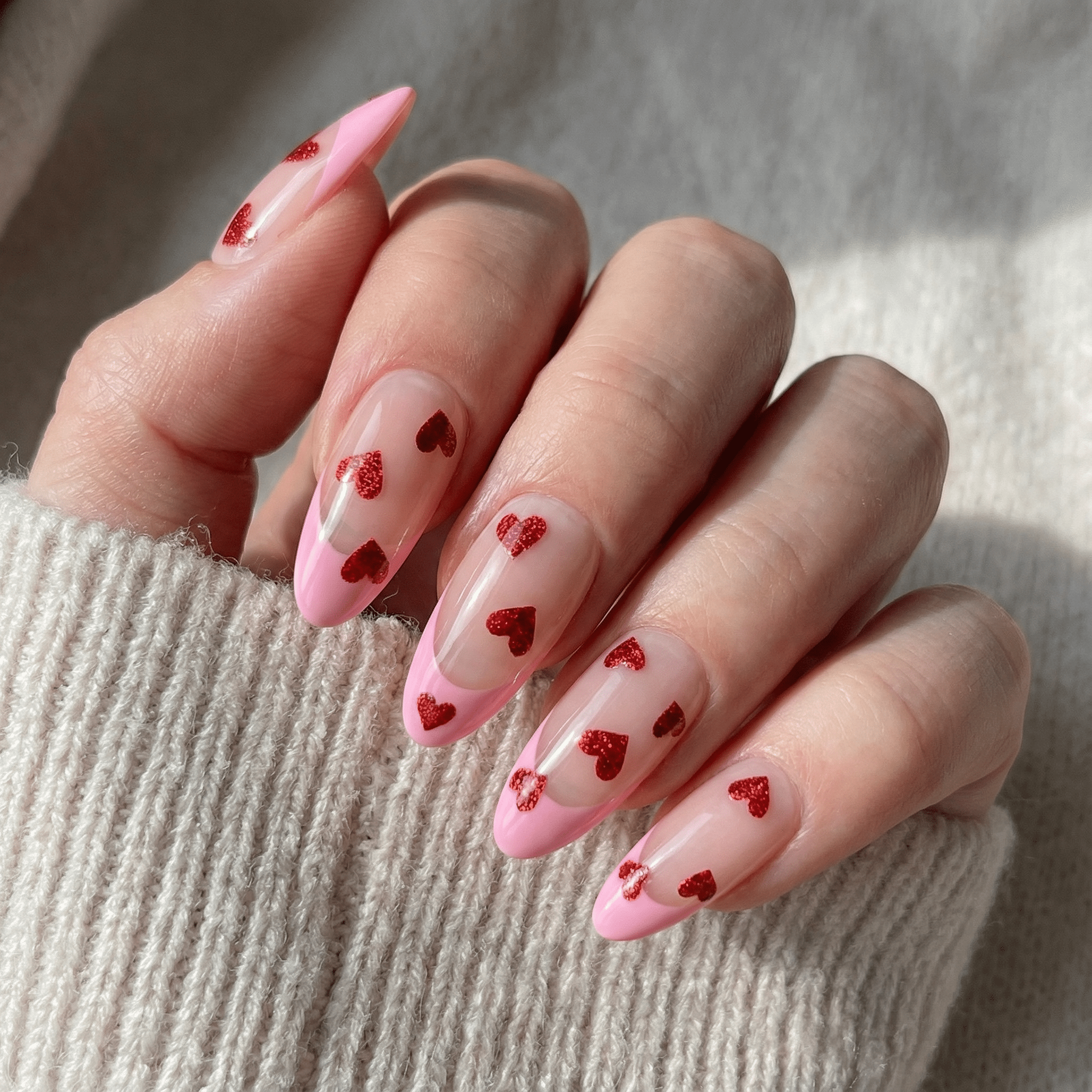Sweet Glimmer press-on nails – hand-painted reusable gel set by Handora