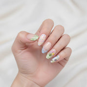 Sweet Meadow press-on nails – hand-painted reusable gel set by Handora