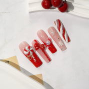Sweet Noel full press-on nail set – sizes XS–L by Handora