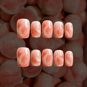 Sweet Peachy press-on nails – hand-painted reusable gel set by Handora