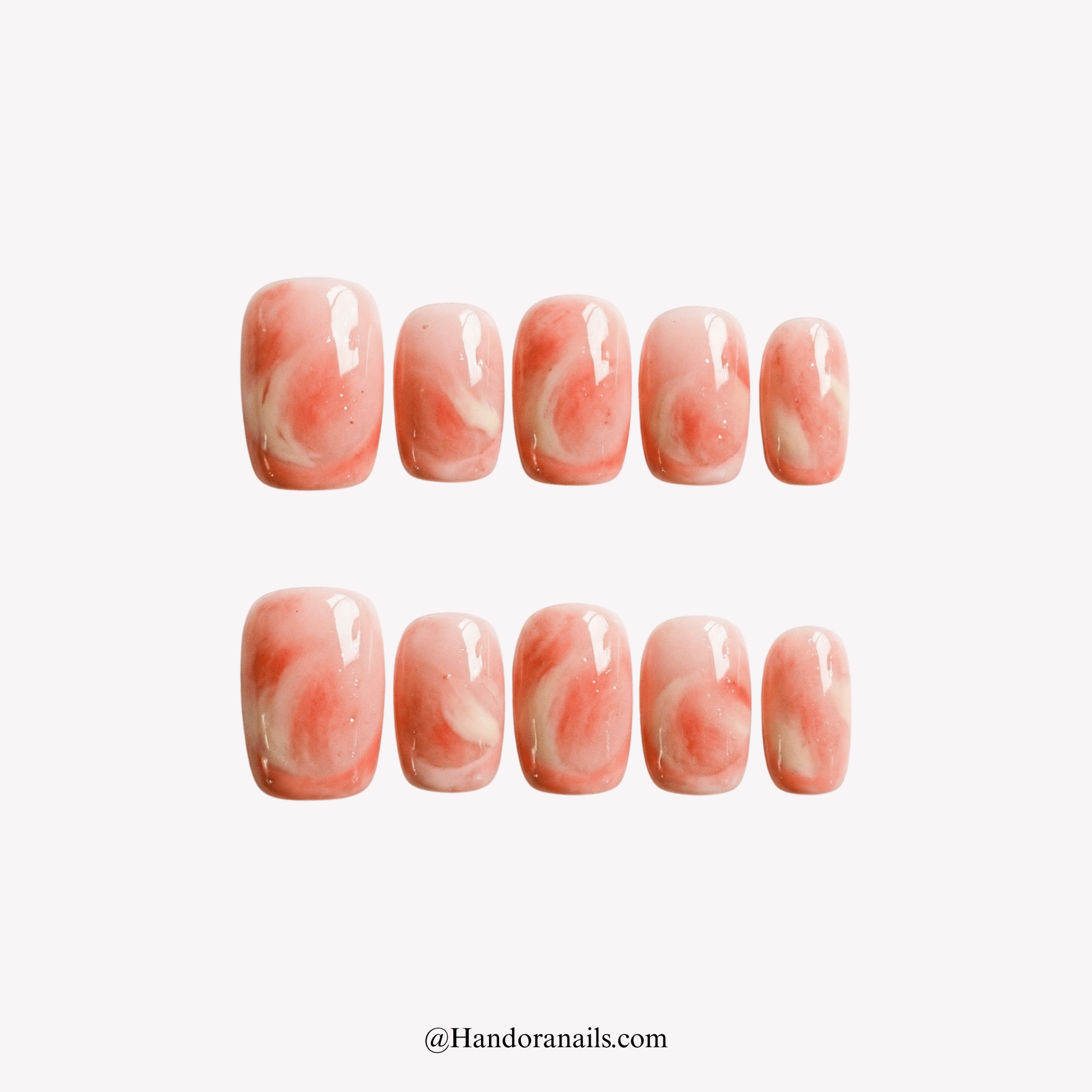 Sweet Peachy press-on nails by Handora
