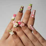 Sweet Picnic full press-on nail set – sizes XS–L by Handora