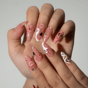 Sweet Spooky press-on nails – hand-painted reusable gel set by Handora