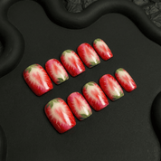 Sweet Strawberry full press-on nail set – sizes XS–L by Handora