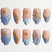 Thalassic Echo full press-on nail set – sizes XS–L by Handora