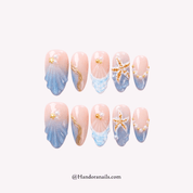Thalassic Echo 3d press-on nails by Handora