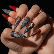 The Black Cat black gothic press-on nails by Handora