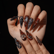 The Fall of the House of Usher press-on nails worn on hand – almond shape by Handora