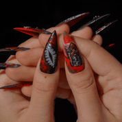 The Tell Tale Heart gothic nail design – handmade press-on nails by Handora