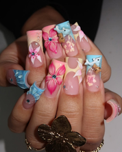 Ocean Hibiscus full press-on nail set – sizes XS–L by Handora