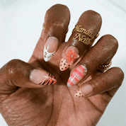 Tiger Blossom press-on nails – design close-up by Handora