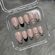 Tiger Chrome 3d nail design – handmade press-on nails by Handora