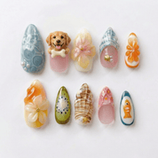 Tropical Dog salon-quality handmade press-on nails by Handora