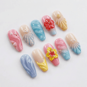 Tropical Pearl full press-on nail set – sizes XS–L by Handora