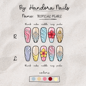 Tropical Pearl white press-on nails by Handora