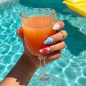Tropical Pearl 3d nail design – handmade press-on nails by Handora
