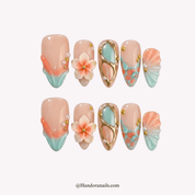 Tropical Seashell press-on nails by Handora