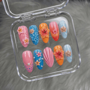 Tropical Shell 3d nail design – handmade press-on nails by Handora