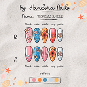 Tropical Shell full press-on nail set – sizes XS–L by Handora