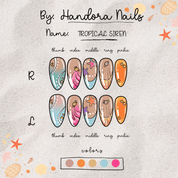 Tropical Siren full press-on nail set – sizes XS–L by Handora