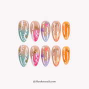 Tropical Siren 3d press-on nails by Handora