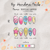 Tropical Summer press-on nails by Handora