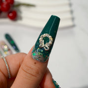 Twinkle Tree square press-on nails – design close-up by Handora