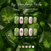 Untamed Peridot press-on nails – design close-up by Handora