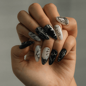 Vampire Chrome press-on nails – hand-painted reusable gel set by Handora