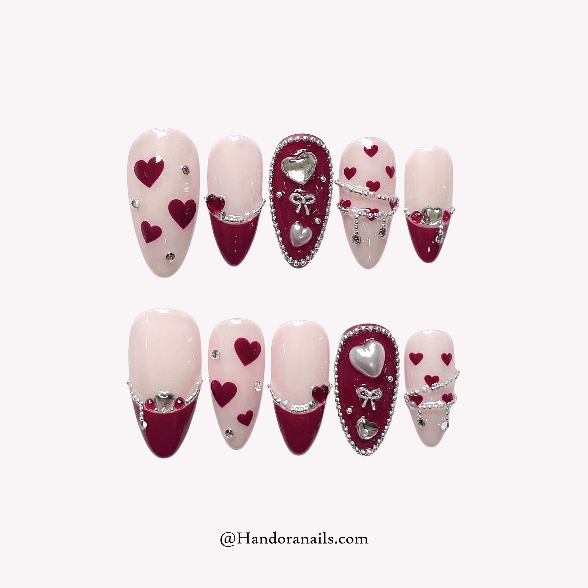 Vampy Heart 3d press-on nails by Handora