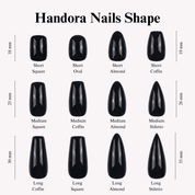 Vanilla Latte press-on nails – hand-painted reusable gel set by Handora