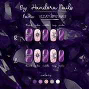 Velvet Amethyst press-on nails – design close-up by Handora