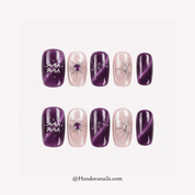 Velvet Amethyst cat eye press-on nails by Handora