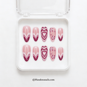 Velvet Amour press-on nails – design close-up by Handora