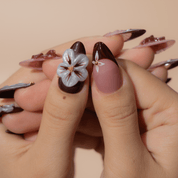 Velvet Bloom press-on nails – design close-up by Handora