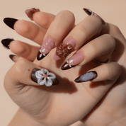 Velvet Bloom press-on nails – hand-painted reusable gel set by Handora