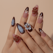 Velvet Bloom full press-on nail set – sizes XS–L by Handora