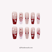 Velvet Bow french tip press-on nails by Handora