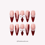 Velvet Coquette french tip press-on nails by Handora
