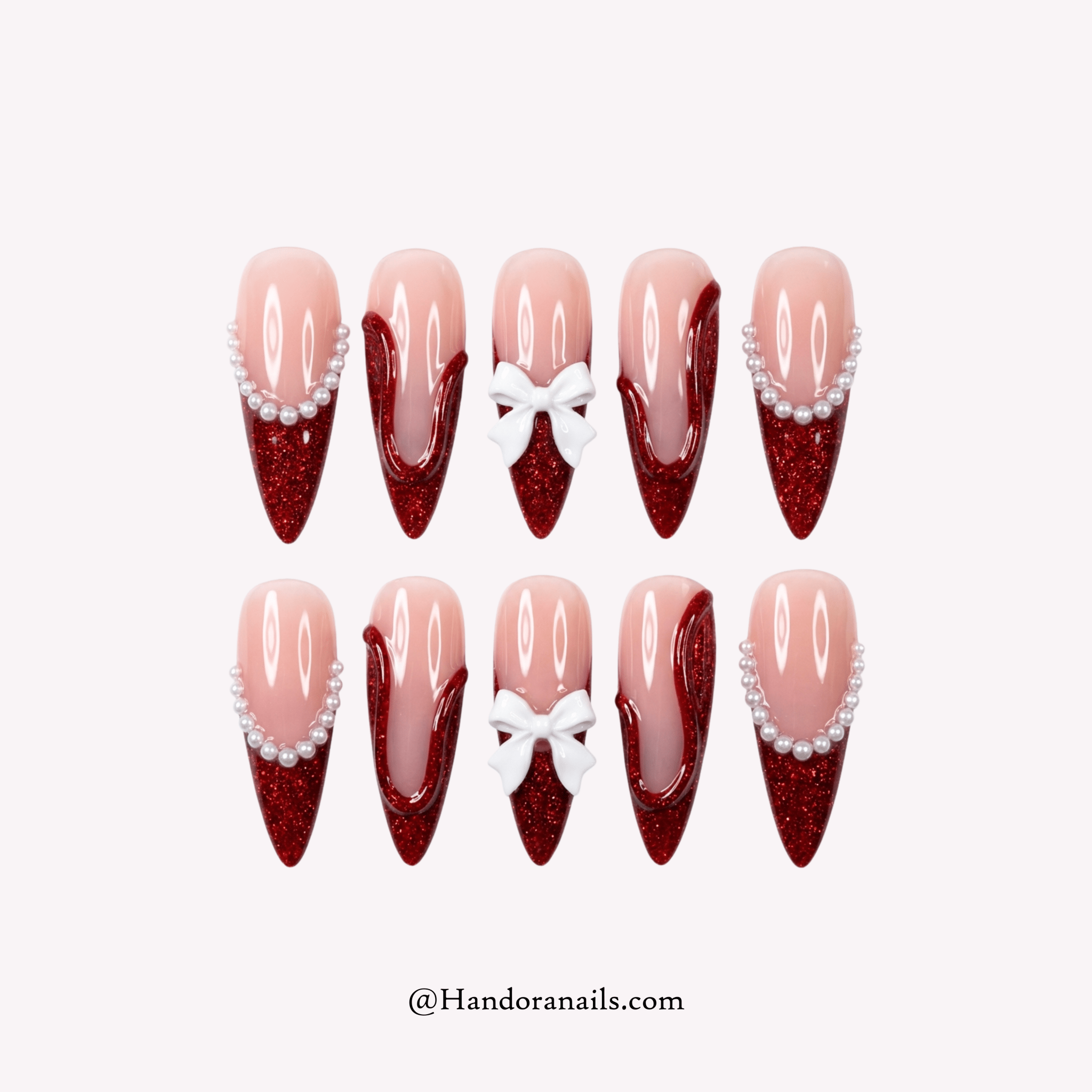 Velvet Coquette french tip press-on nails by Handora
