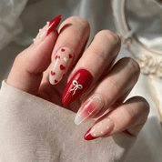 Velvet Desire press-on nails – hand-painted reusable gel set by Handora