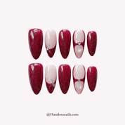 Velvet Galaxy almond cat eye press-on nails by Handora