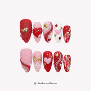 Velvet Heart 3d press-on nails by Handora
