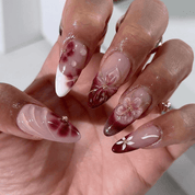 Velvet Nectar press-on nails – design close-up by Handora