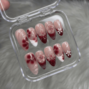 Velvet Nectar press-on nails – hand-painted reusable gel set by Handora