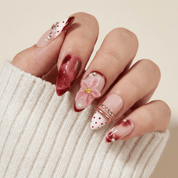 Velvet Petal press-on nails – hand-painted reusable gel set by Handora