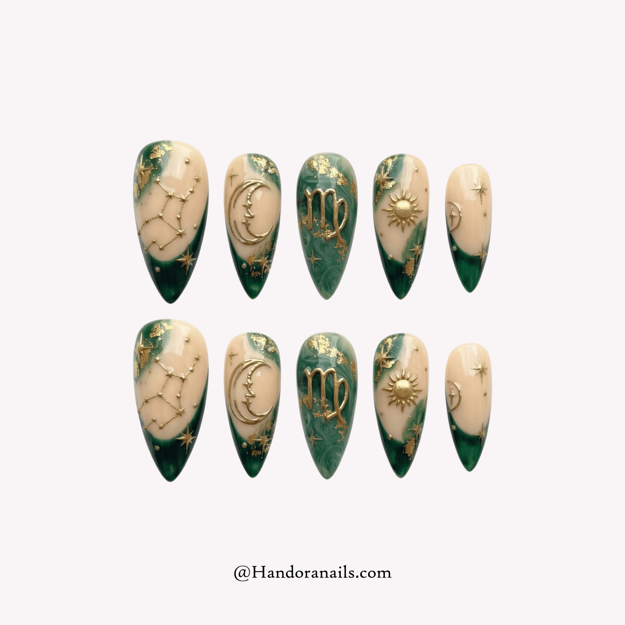 Virgo Essence 3d press-on nails by Handora